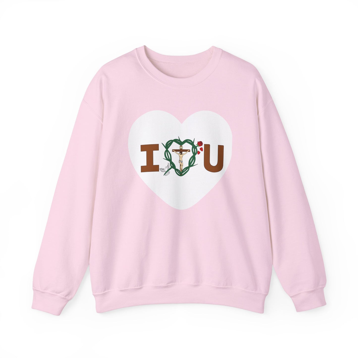 Message of Love, Adult Heart Unisex Heavy Blend™ Crewneck Sweatshirt