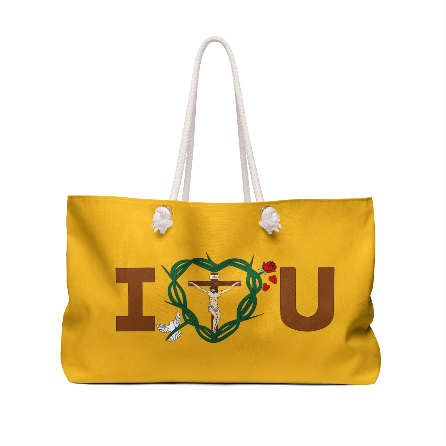 Our Shield & Message, Yellow Weekender Bag