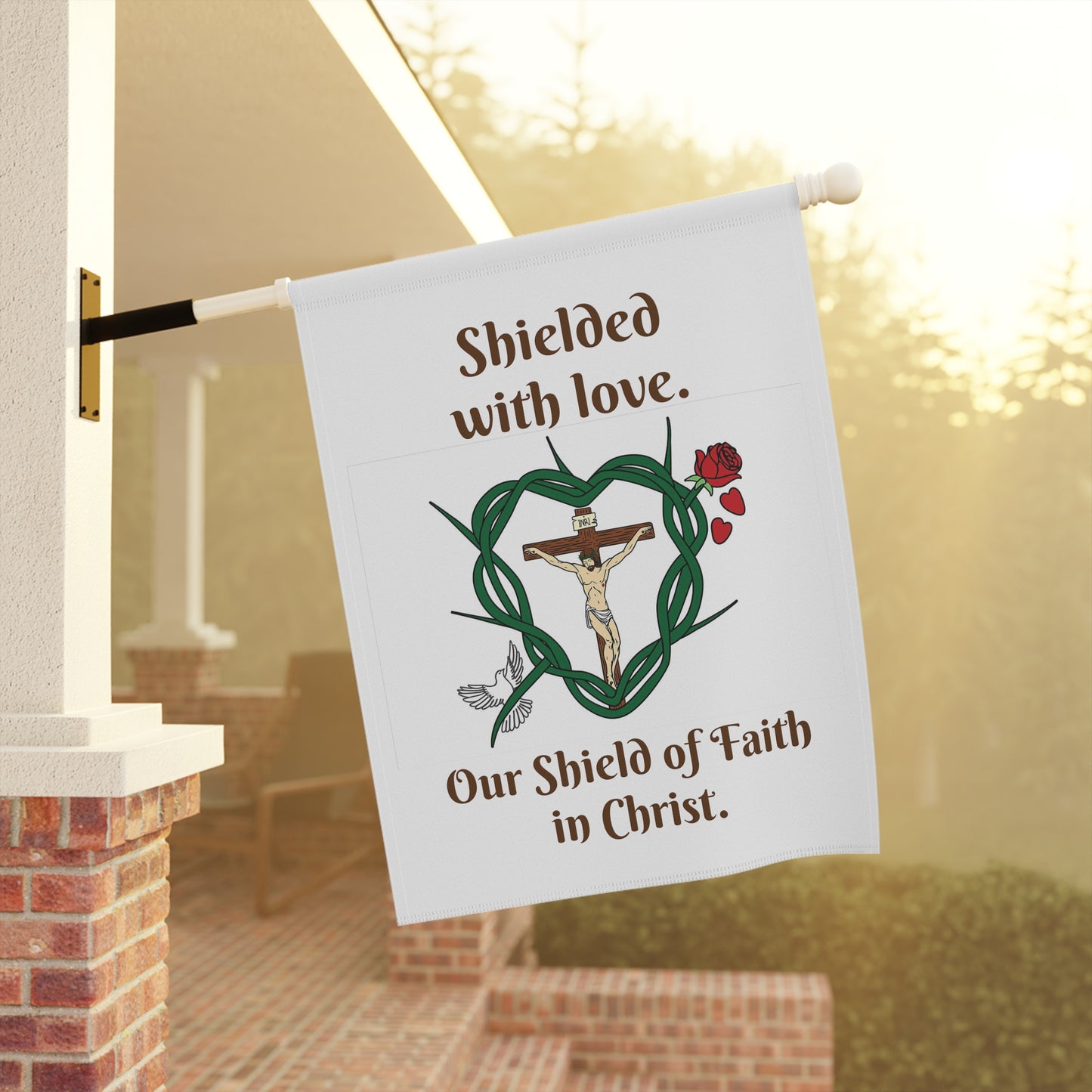 Shielded with love. Garden & House Banner