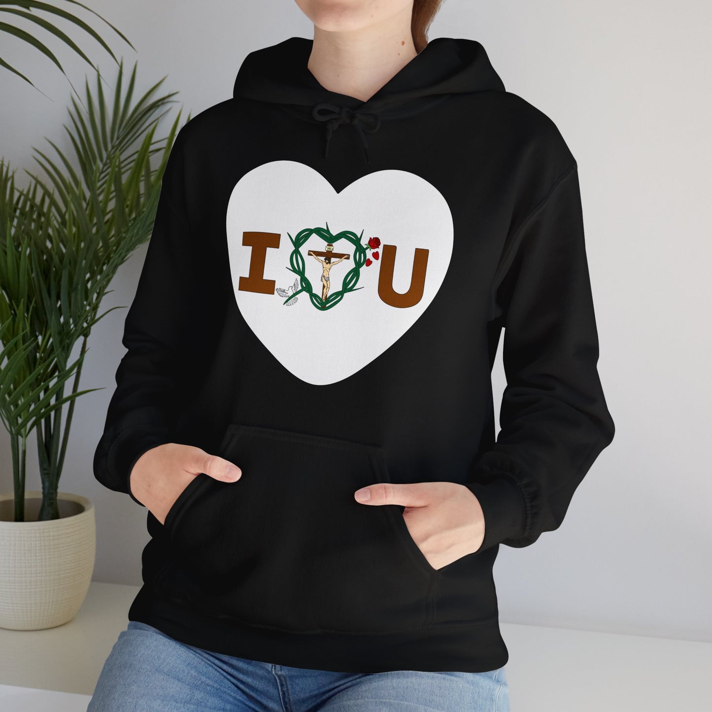 Message of Love, Adult Heart Unisex Heavy Blend™ Hooded Sweatshirt
