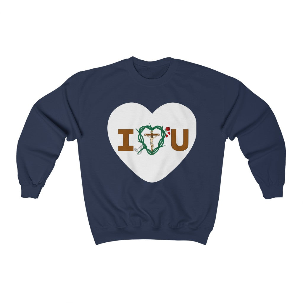 Message of Love, Adult Heart Unisex Heavy Blend™ Crewneck Sweatshirt