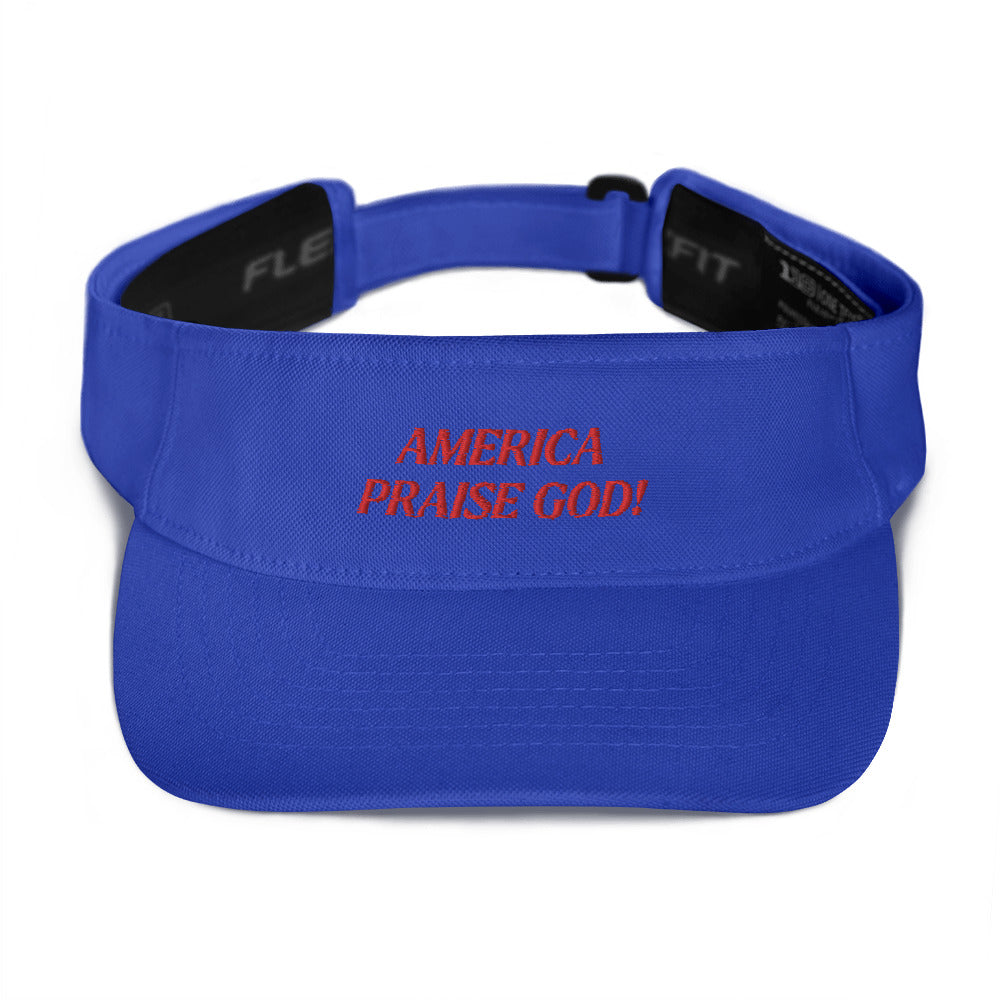 America Praise God! Visor - Red Text