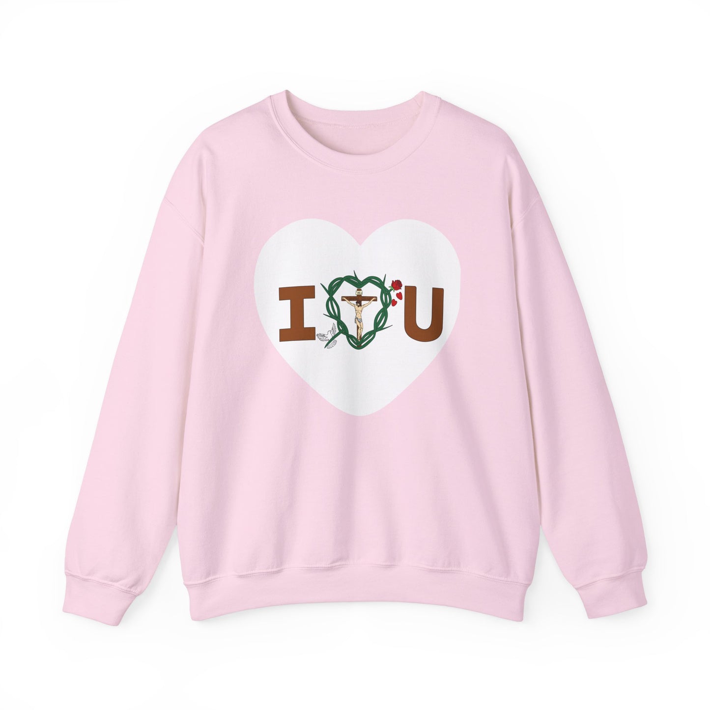 Message of Love, Adult Heart Unisex Heavy Blend™ Crewneck Sweatshirt