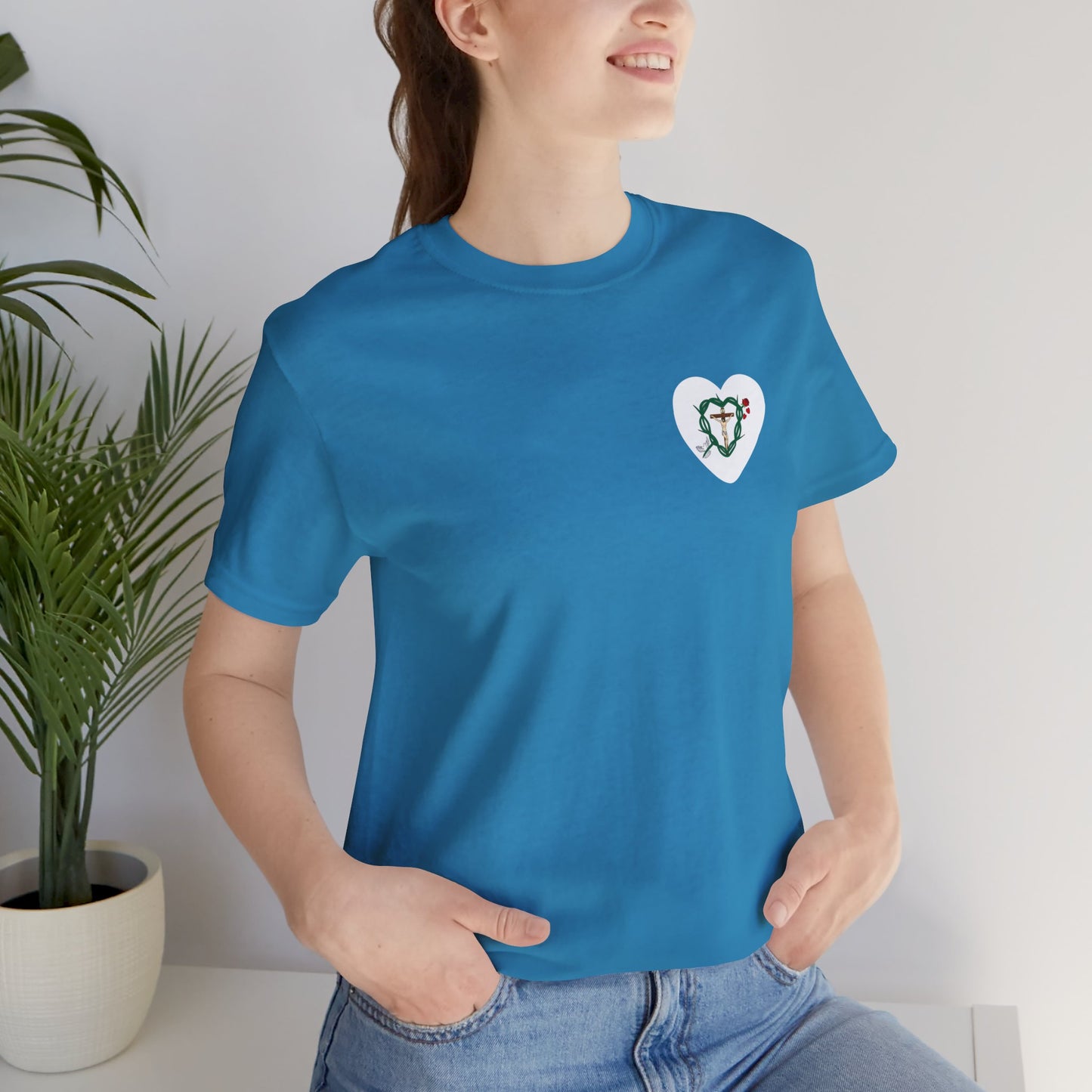 Our Shield, Adult S Heart Unisex Jersey Short Sleeve Tee