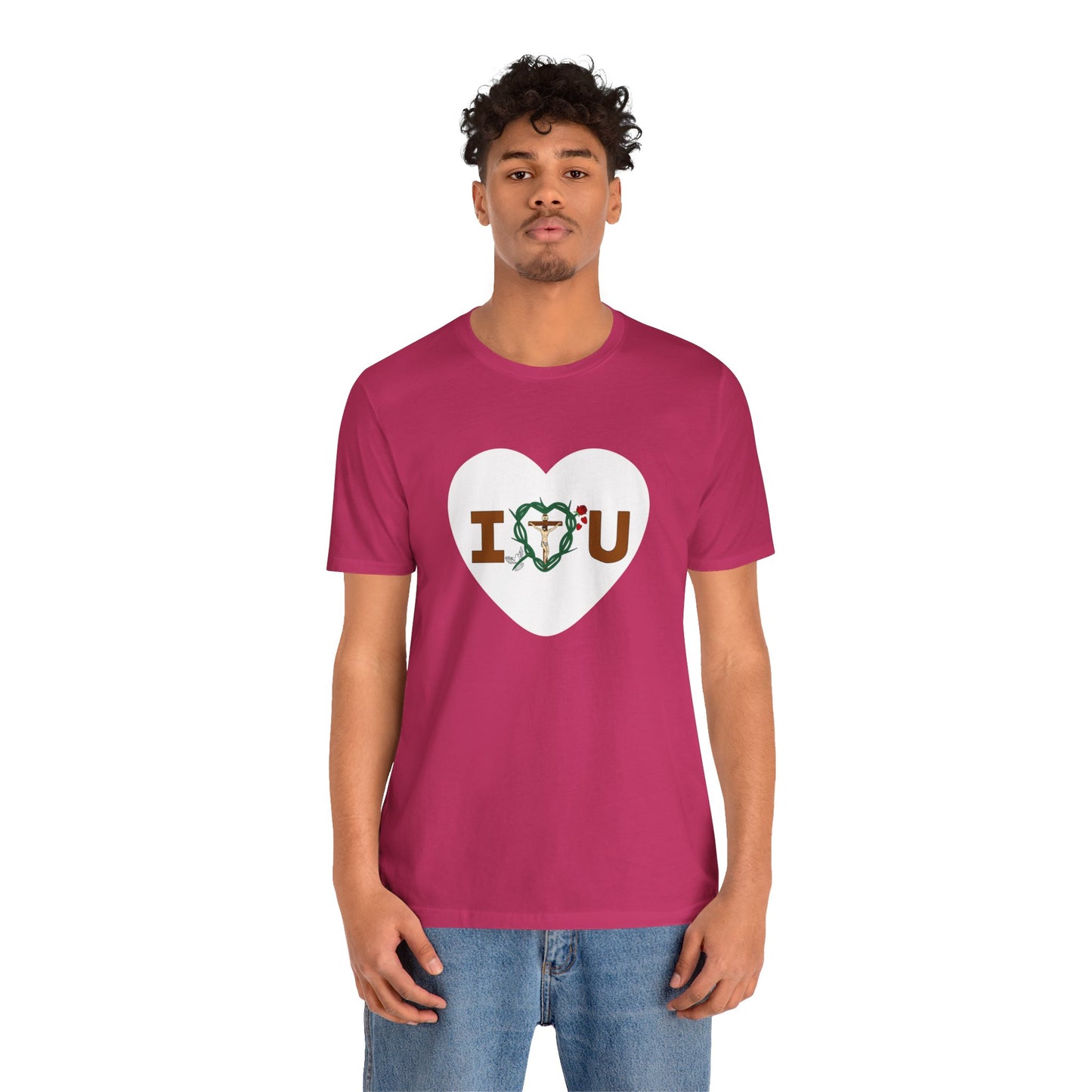 Message of Love, Adult Heart Unisex Jersey Short Sleeve Tee