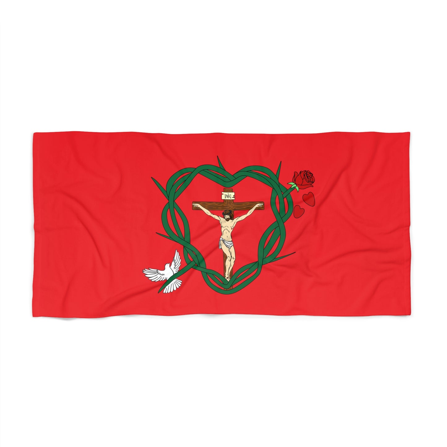 Our Shield, Red Beach Towel