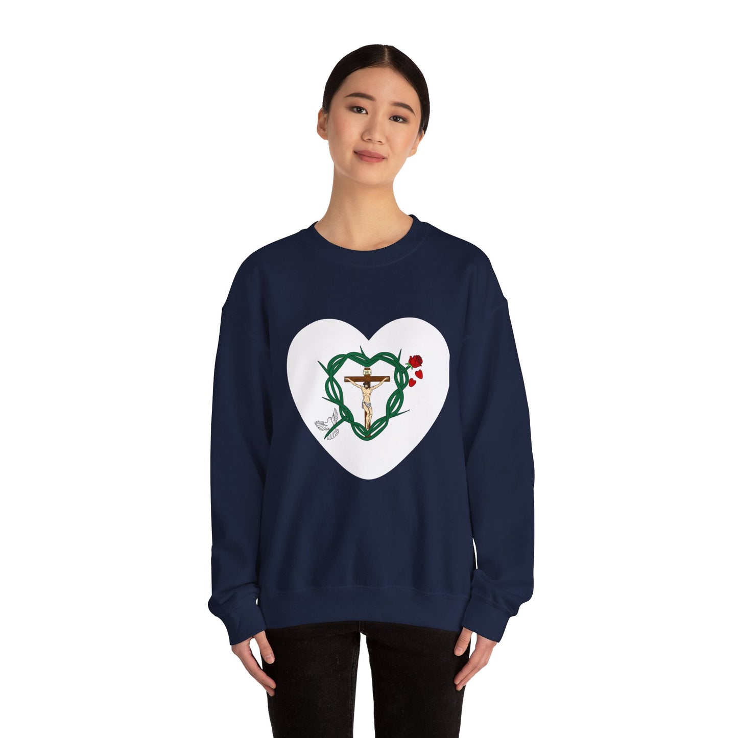 Our Shield, Adult Heart Unisex Heavy Blend™ Crewneck Sweatshirt