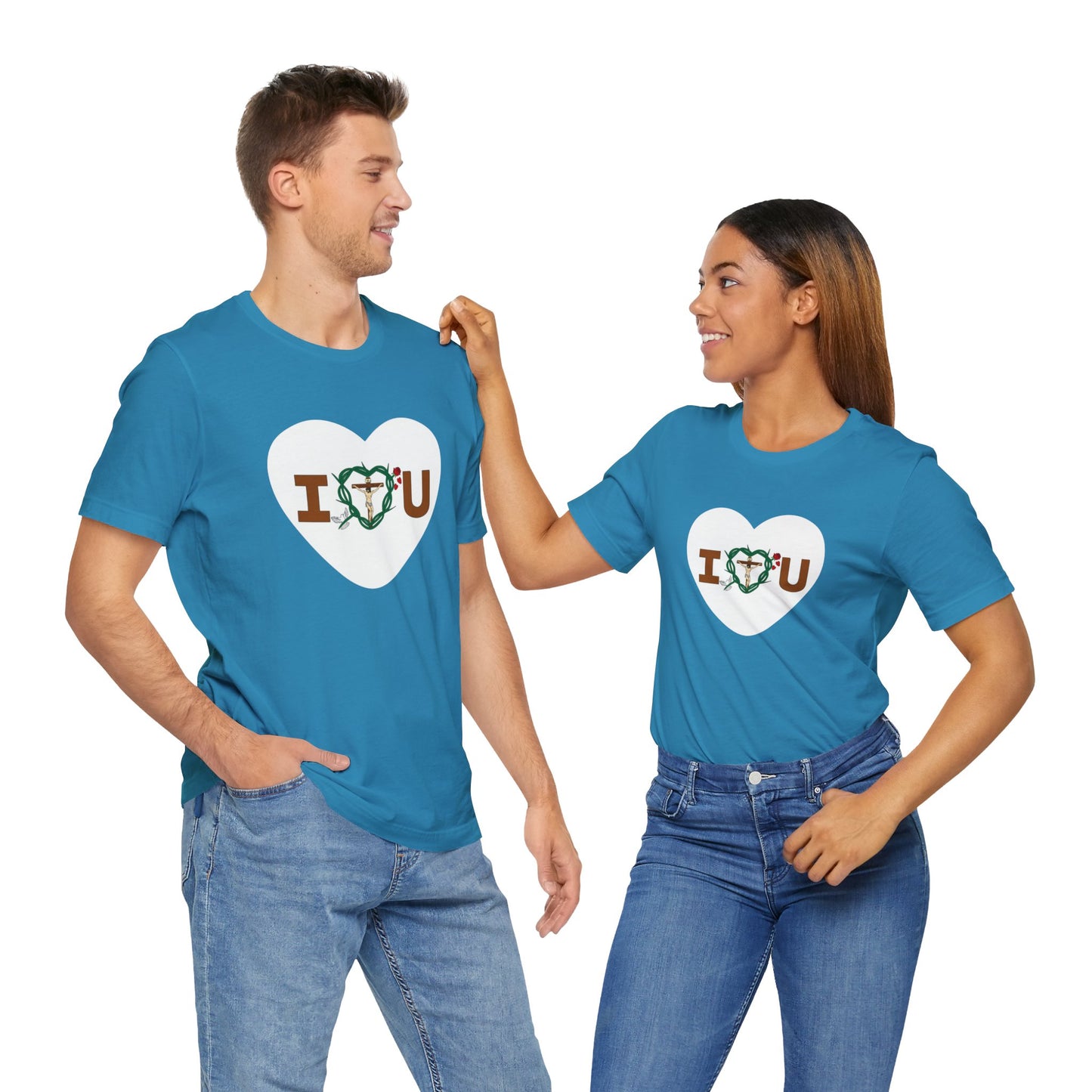 Message of Love, Adult Heart Unisex Jersey Short Sleeve Tee