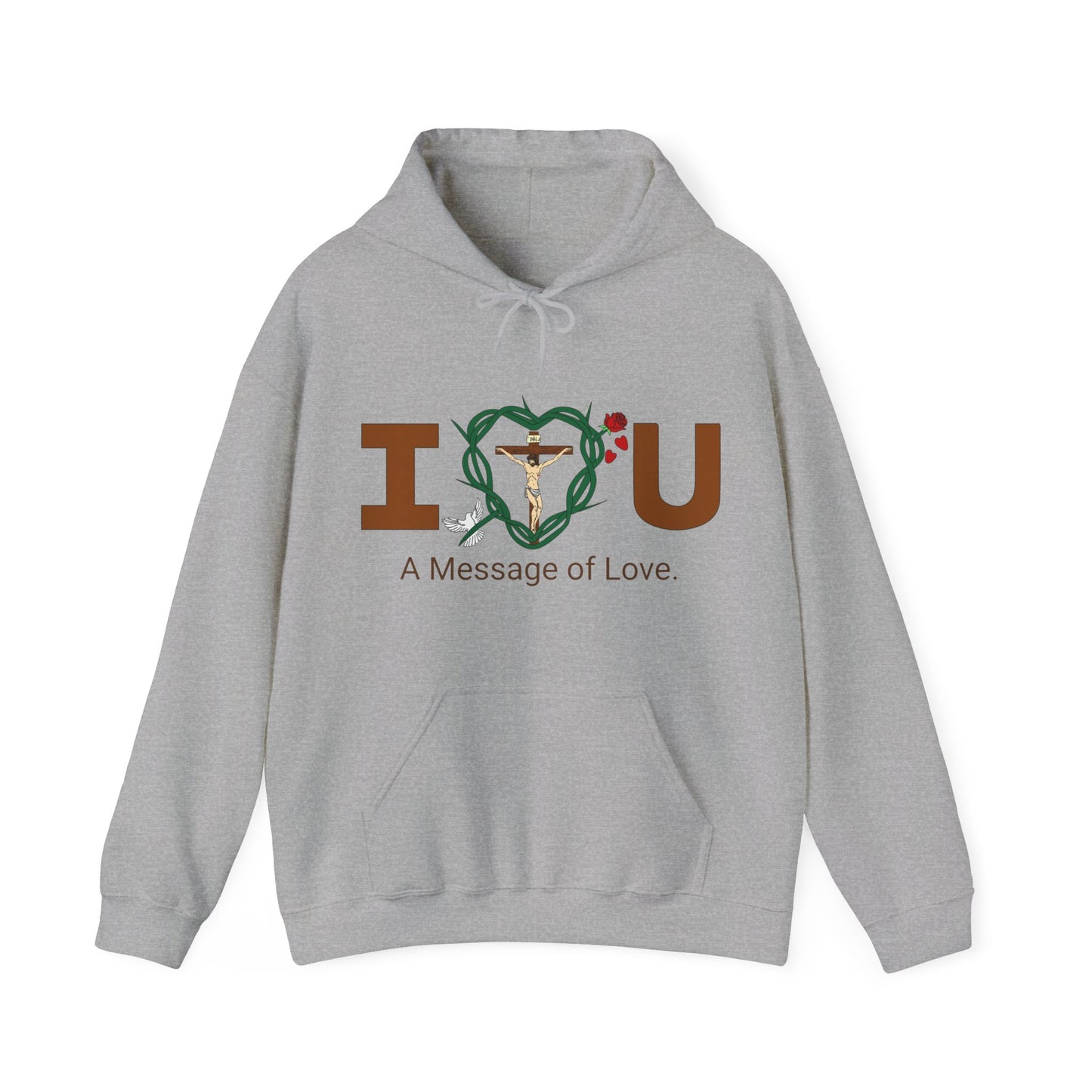 Message of Love, WT Adult Unisex Heavy Blend™ Hooded Sweatshirt