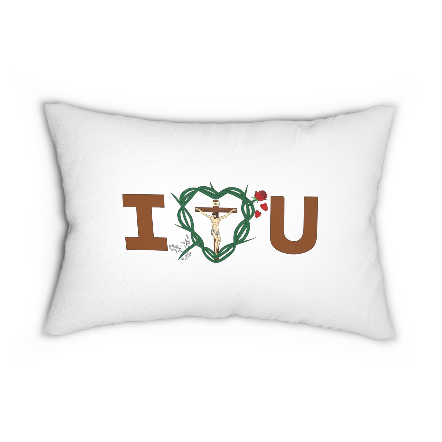 Our Shield & Message of Love, Spun Polyester Lumbar Pillow