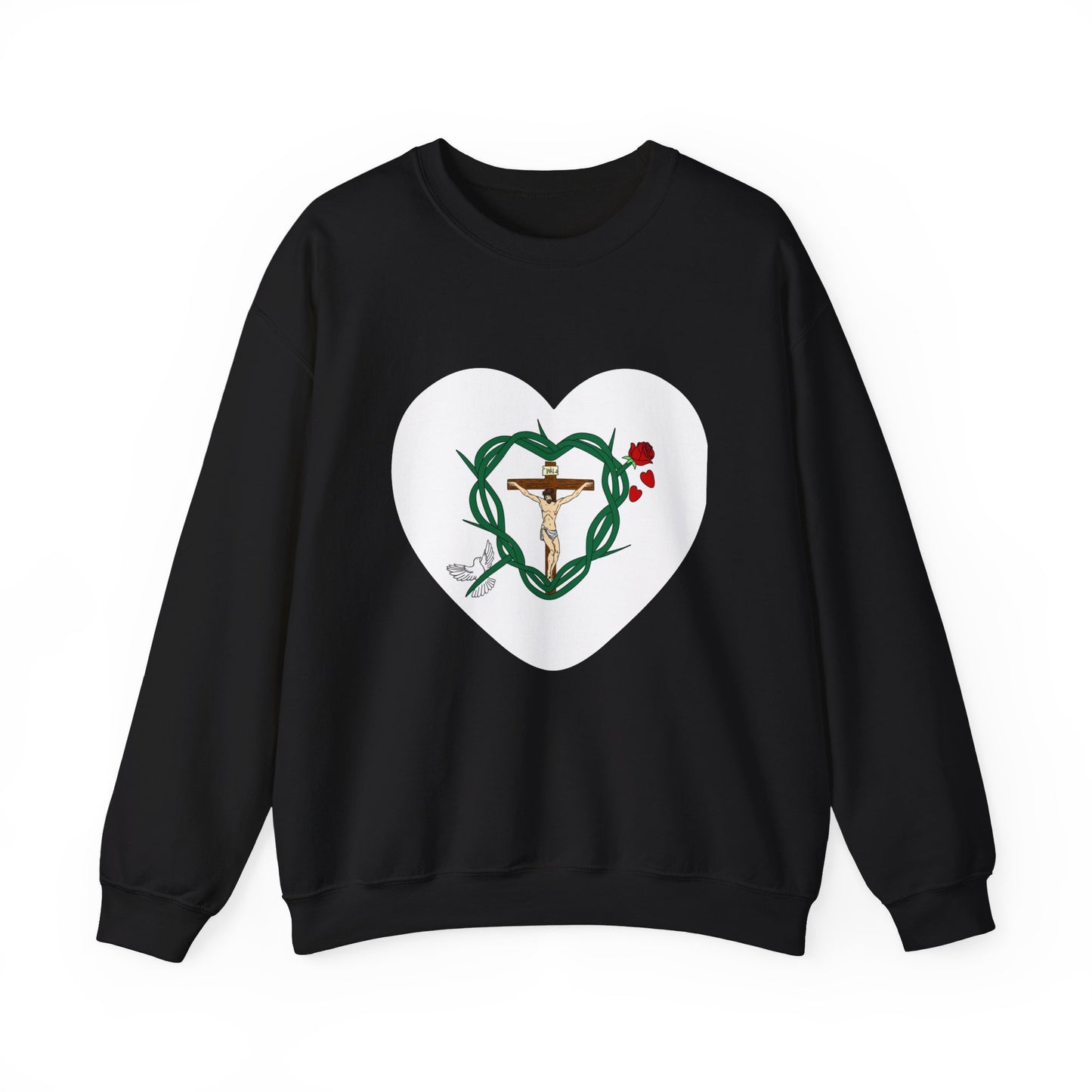 Our Shield, Adult Heart Unisex Heavy Blend™ Crewneck Sweatshirt