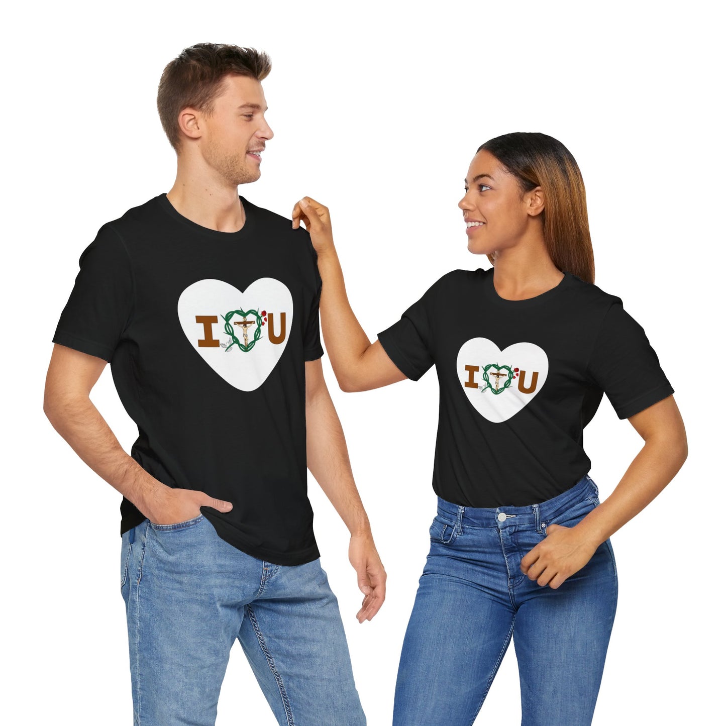 Message of Love, Adult Heart Unisex Jersey Short Sleeve Tee