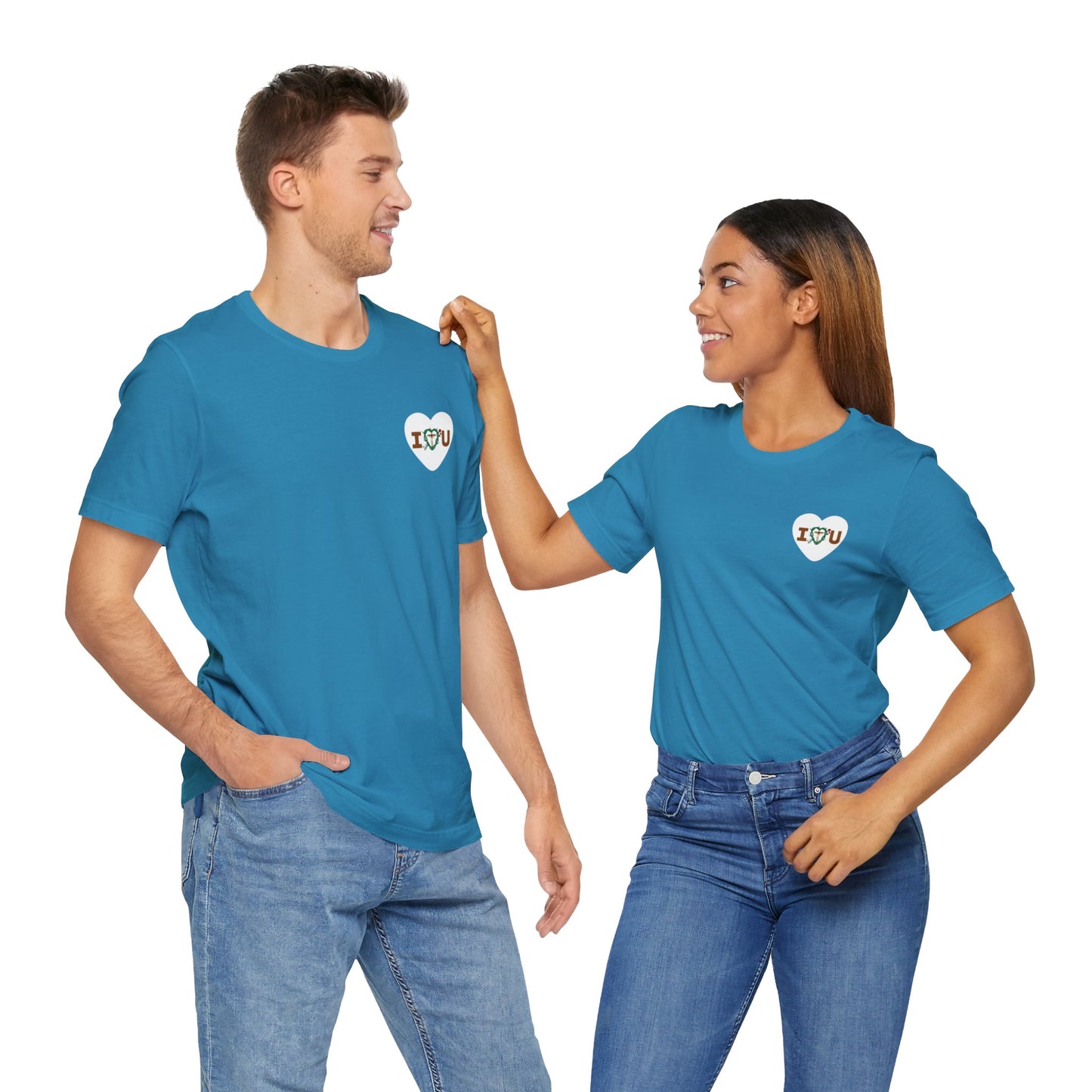 Message of Love, Adult S Heart Unisex Jersey Short Sleeve Tee