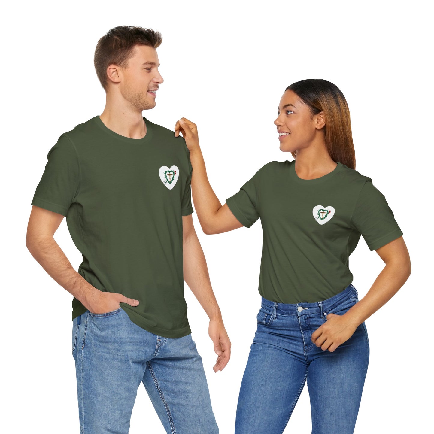 Our Shield, Adult S Heart Unisex Jersey Short Sleeve Tee