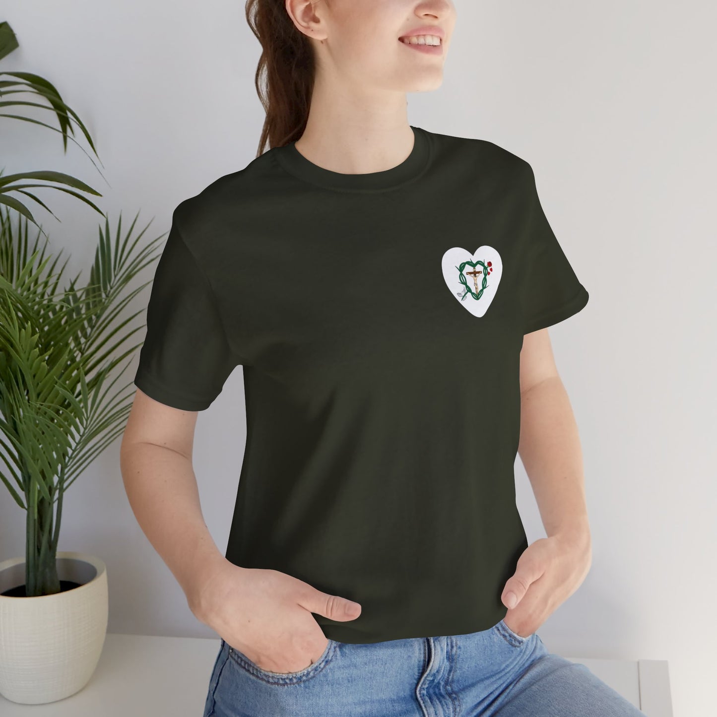 Our Shield, Adult S Heart Unisex Jersey Short Sleeve Tee