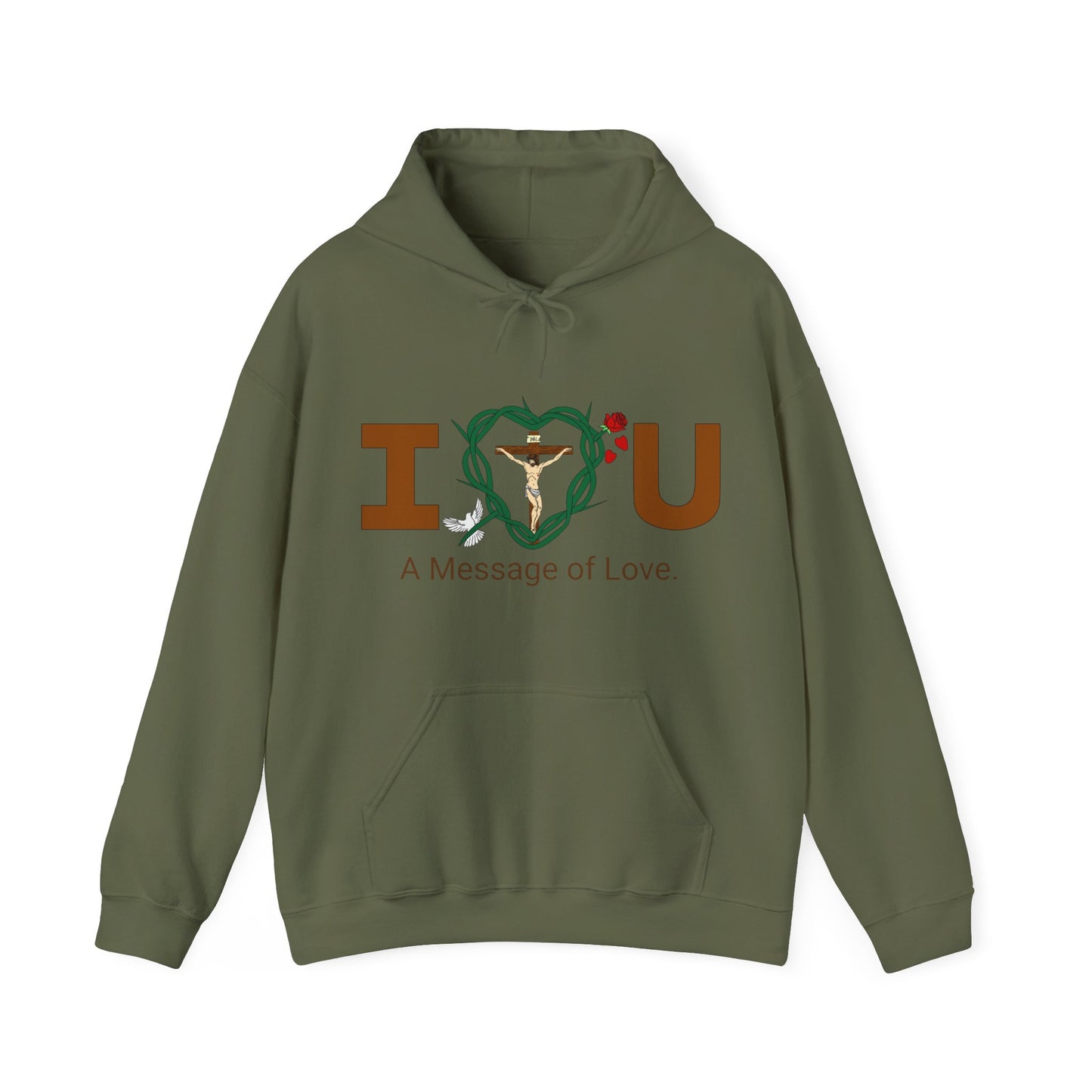 Message of Love, WT Adult Unisex Heavy Blend™ Hooded Sweatshirt