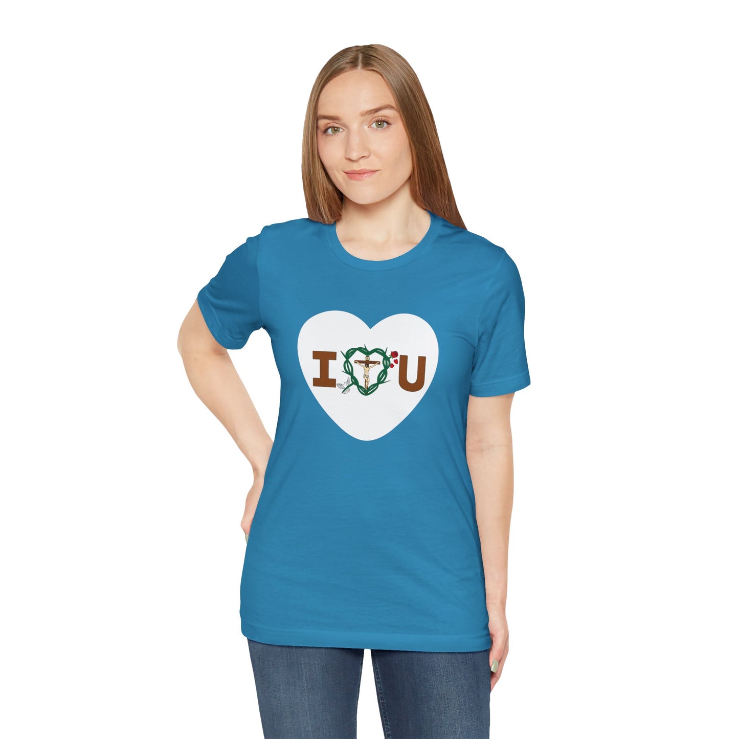 Message of Love, Adult Heart Unisex Jersey Short Sleeve Tee