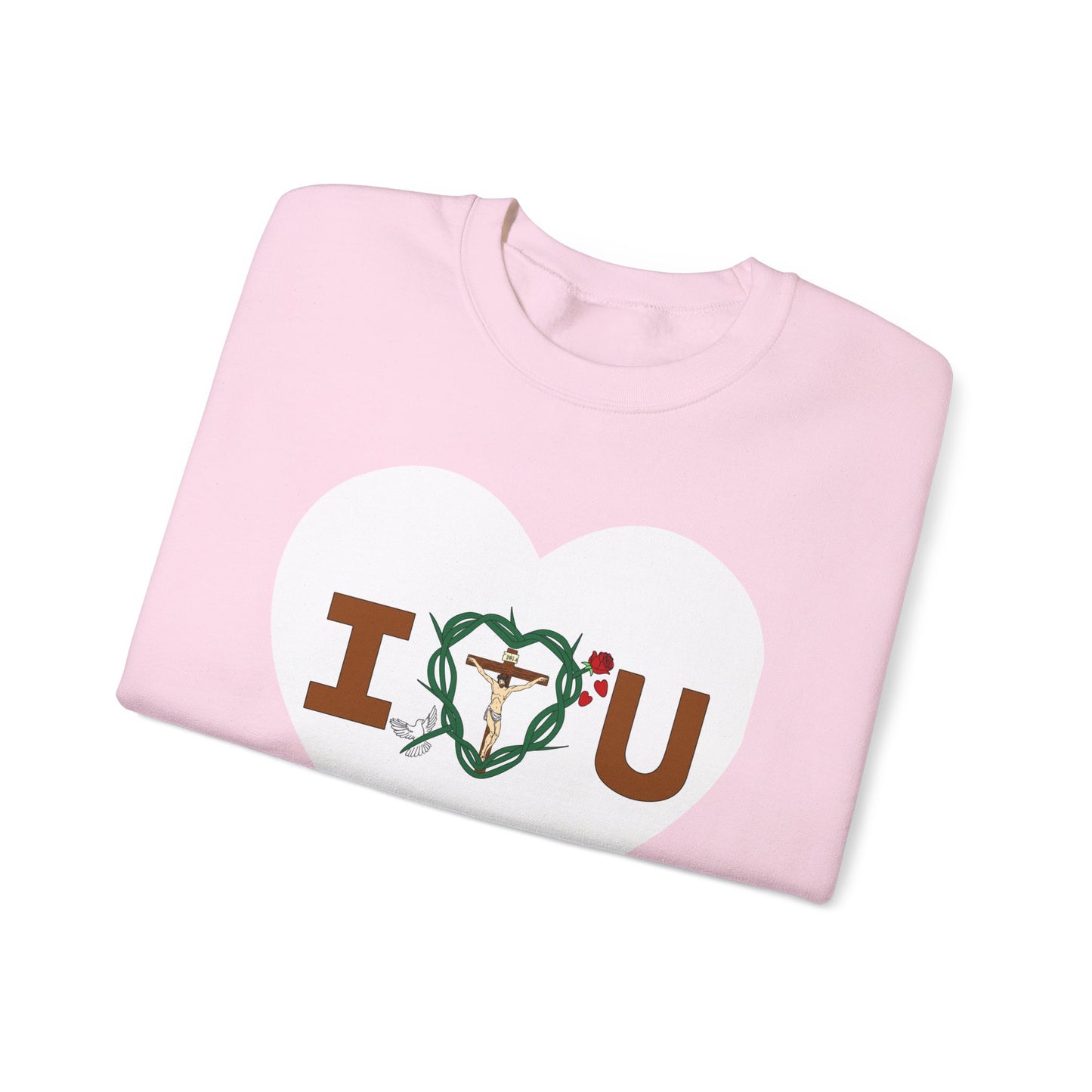 Message of Love, Adult Heart Unisex Heavy Blend™ Crewneck Sweatshirt