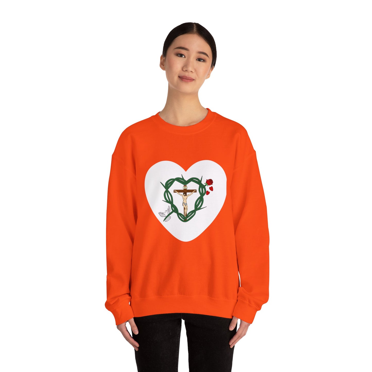 Our Shield, Adult Heart Unisex Heavy Blend™ Crewneck Sweatshirt