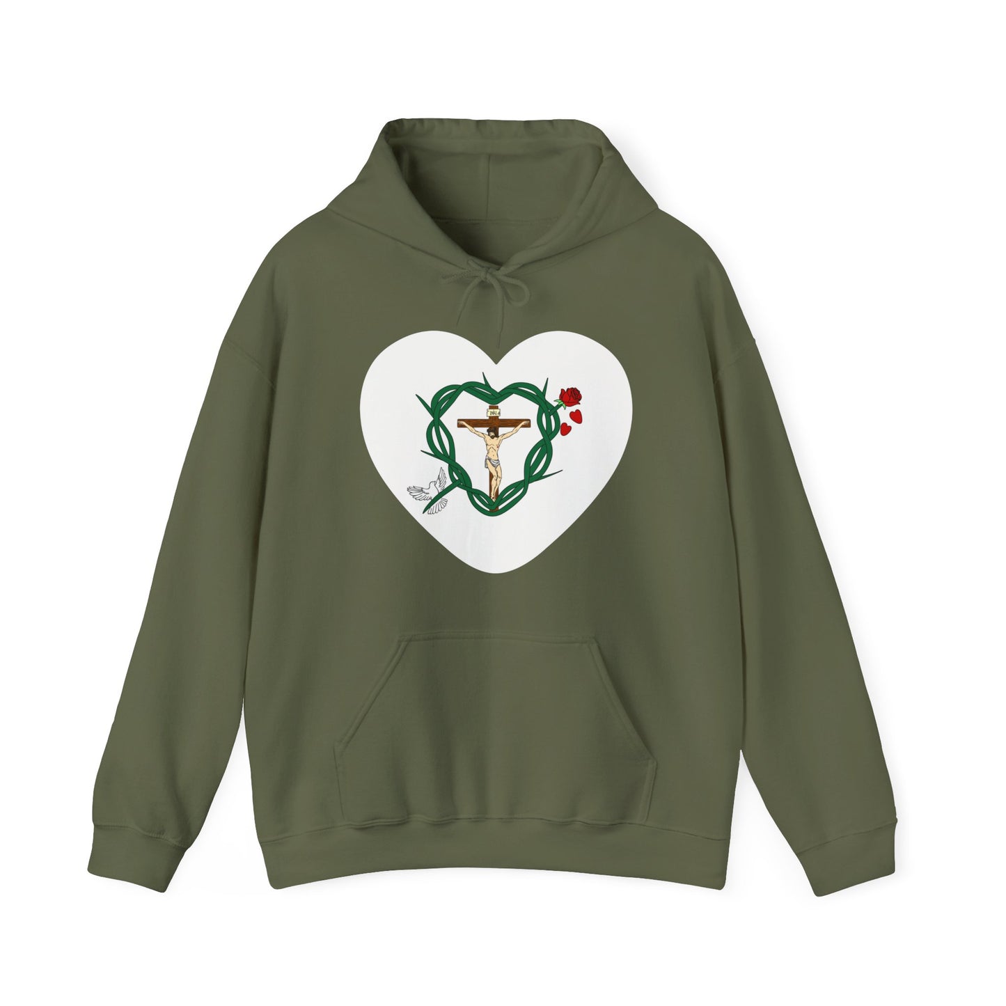 Our Shield, Adult Heart Unisex Heavy Blend™ Hooded Sweatshirt