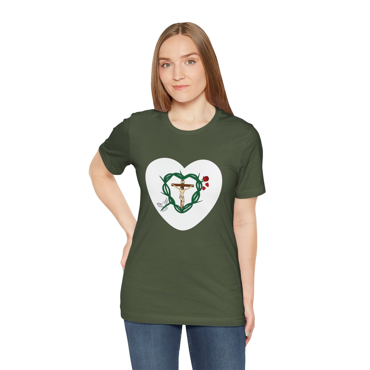 Our Shield, Adult Heart Unisex Jersey Short Sleeve Tee