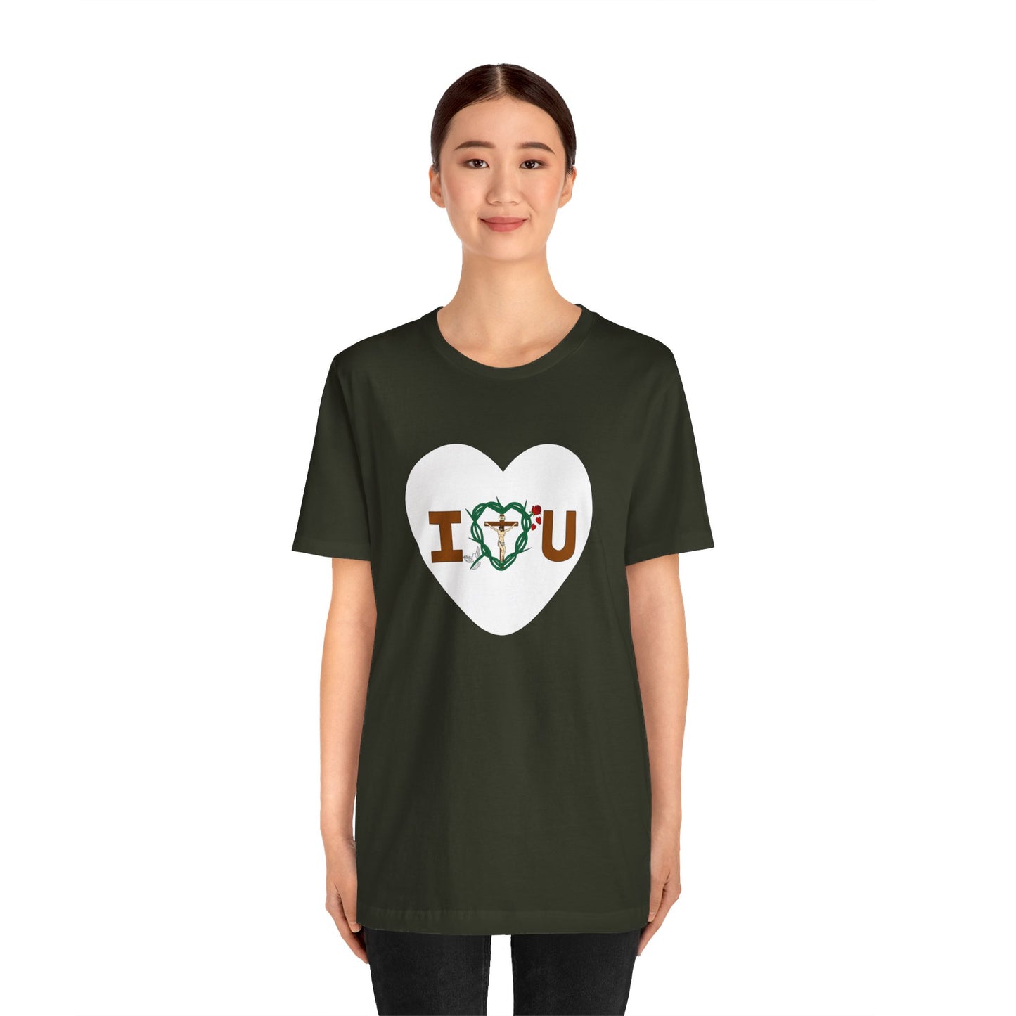 Message of Love, Adult Heart Unisex Jersey Short Sleeve Tee