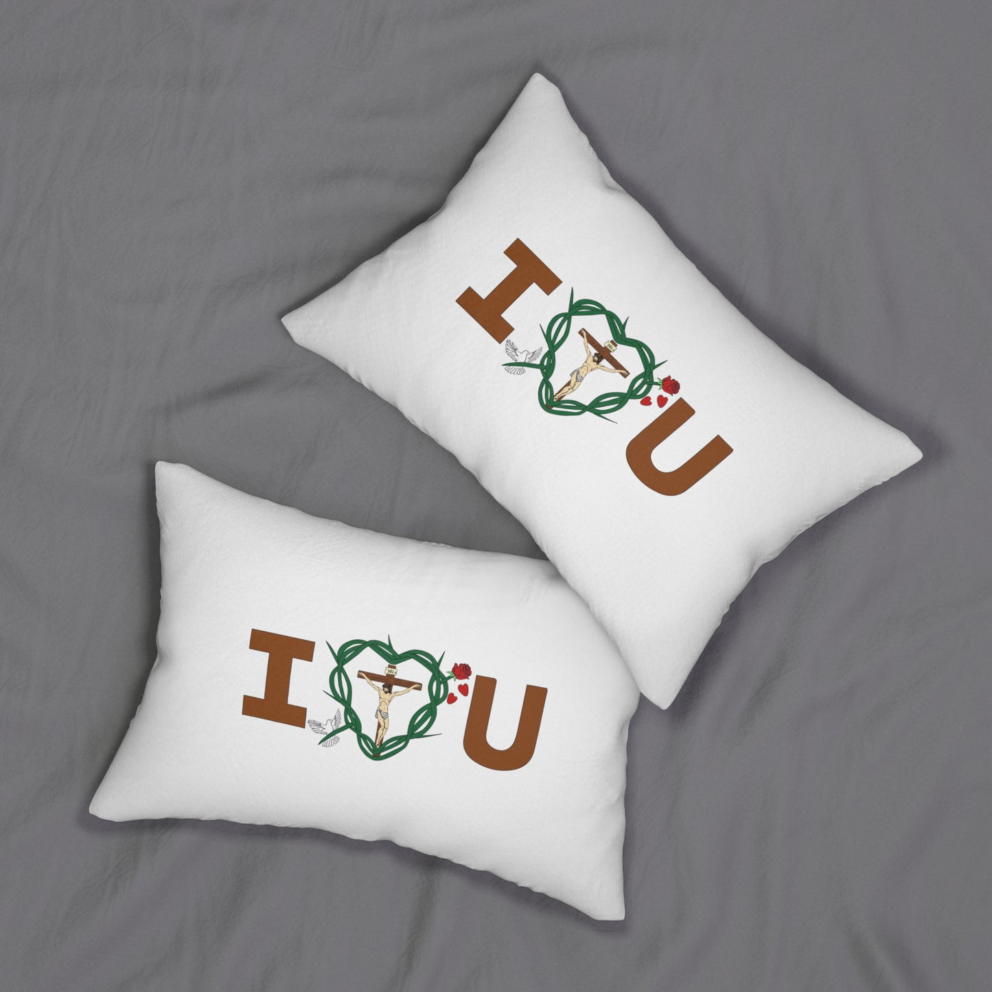 Message of Love, Spun Polyester Lumbar Pillow