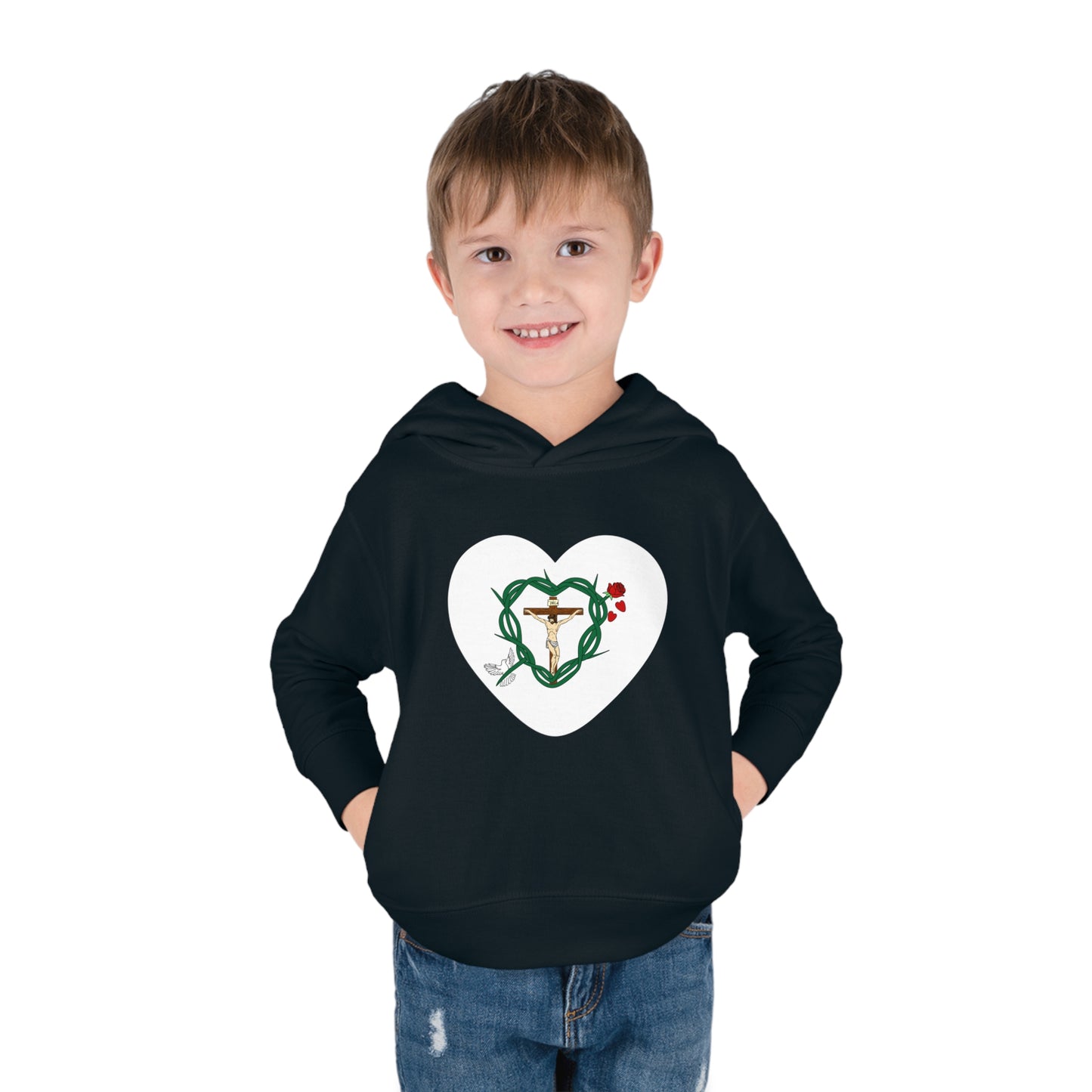 Our Shield Heart, Toddler Pullover Fleece Hoodie