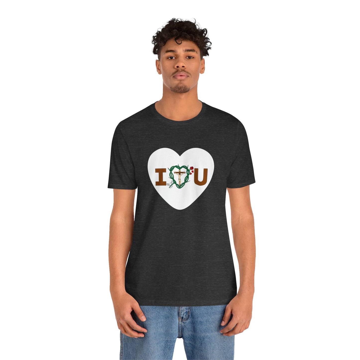 Message of Love, Adult Heart Unisex Jersey Short Sleeve Tee