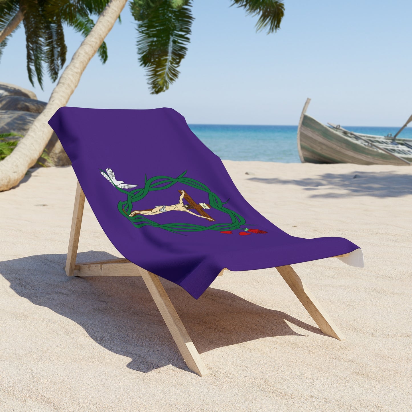 Our Shield, Purple Beach Towel