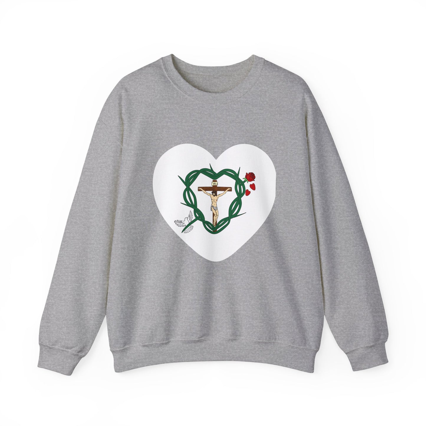 Our Shield, Adult Heart Unisex Heavy Blend™ Crewneck Sweatshirt