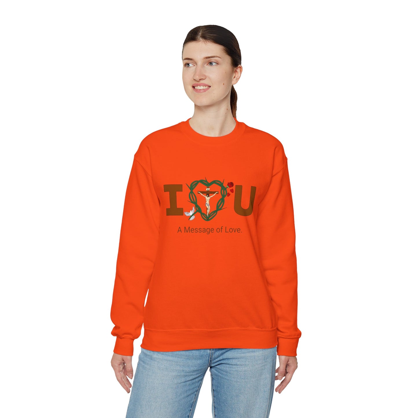 Message of Love, WBT Adult Unisex Heavy Blend™ Crewneck Sweatshirt