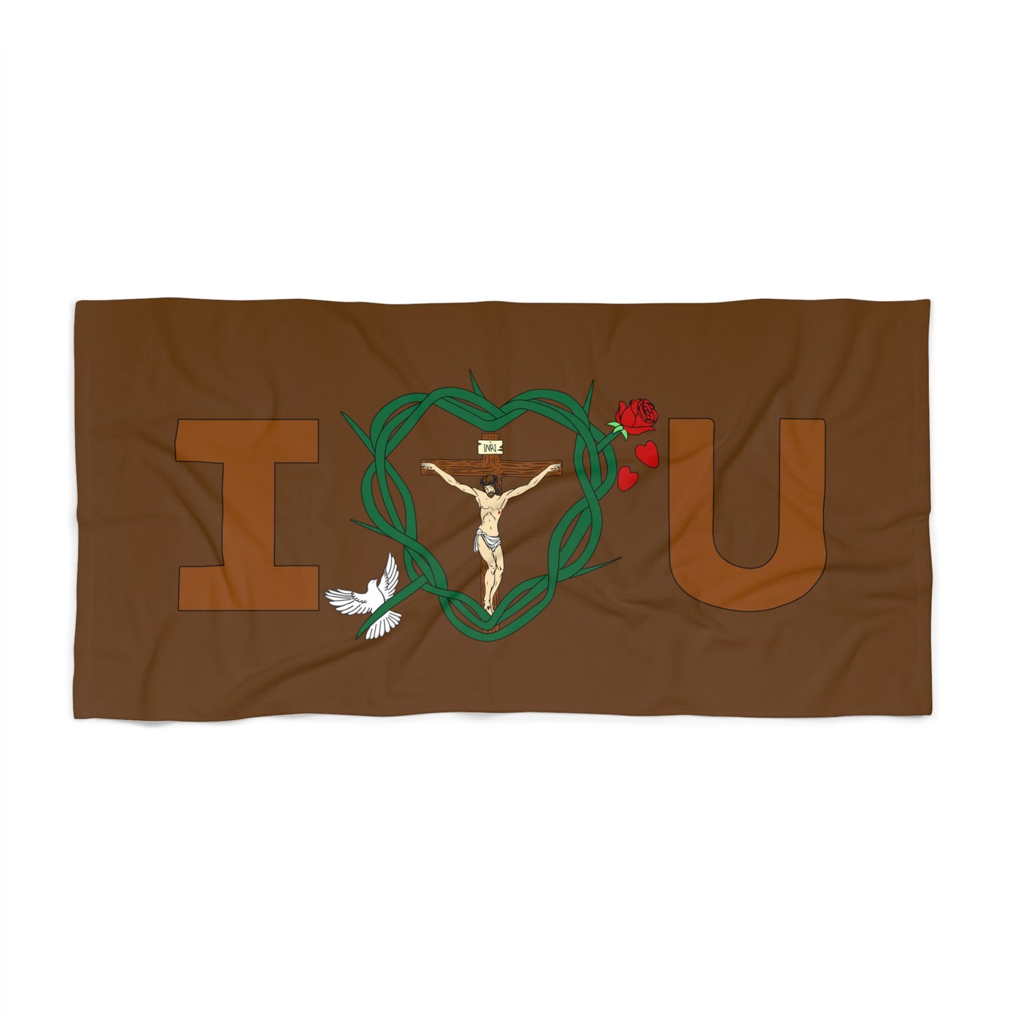 A Message of Love, Dark Brown Beach Towel