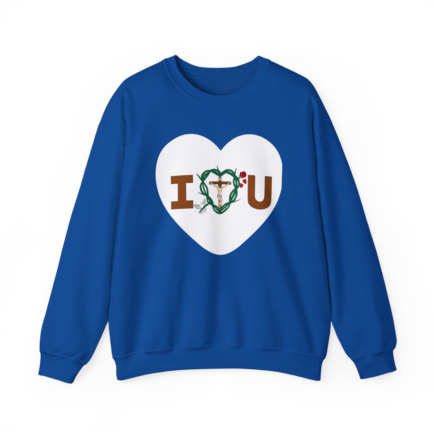 Message of Love, Adult Heart Unisex Heavy Blend™ Crewneck Sweatshirt