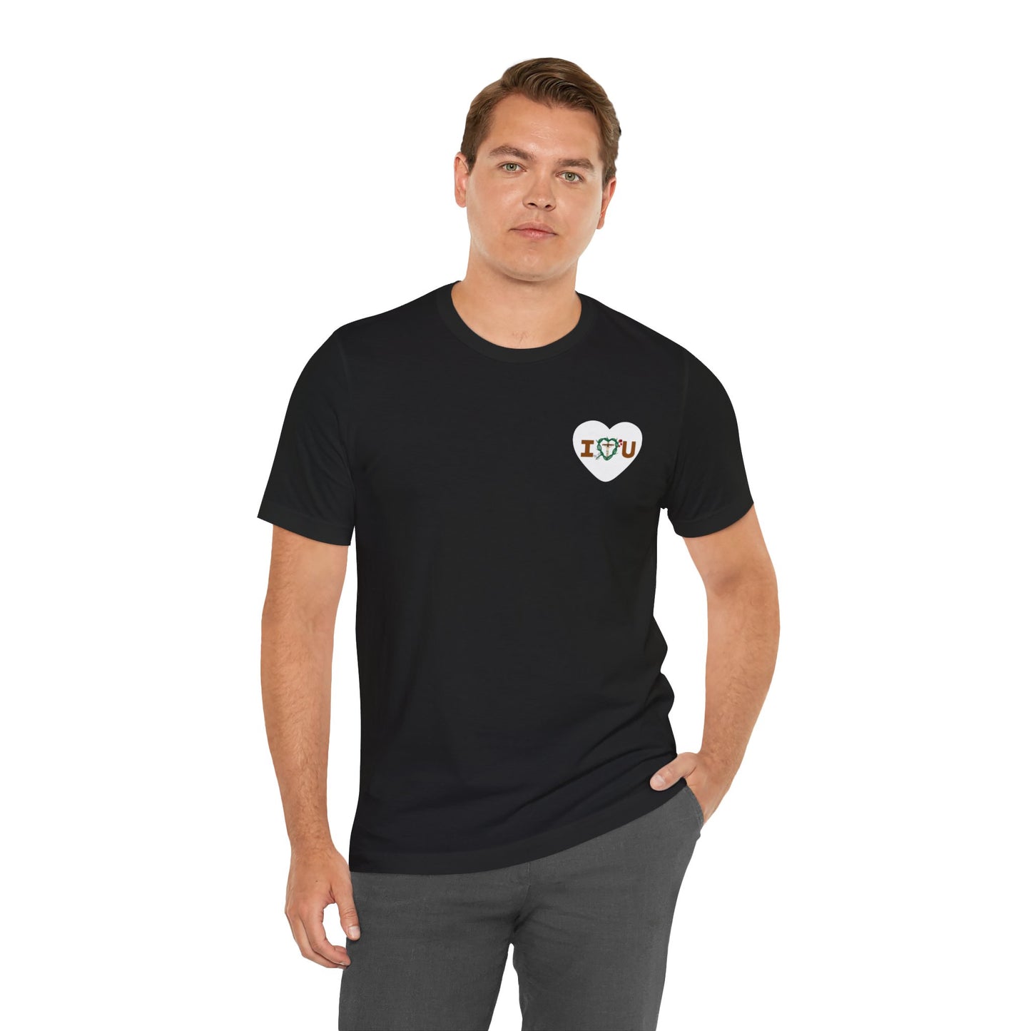 Message of Love, Adult S Heart Unisex Jersey Short Sleeve Tee