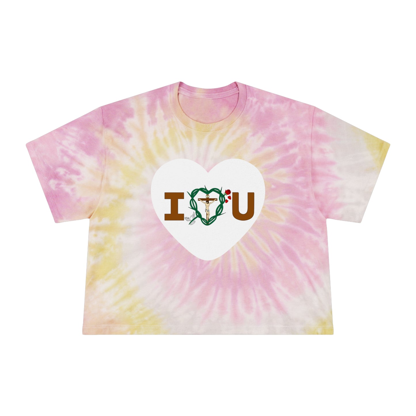 Message of Love Heart - Women's Tie-Dye Crop Tee