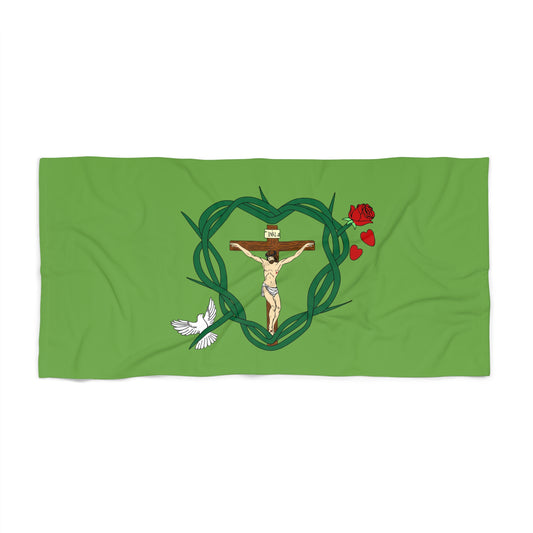 Our Shield, Green Beach Towel