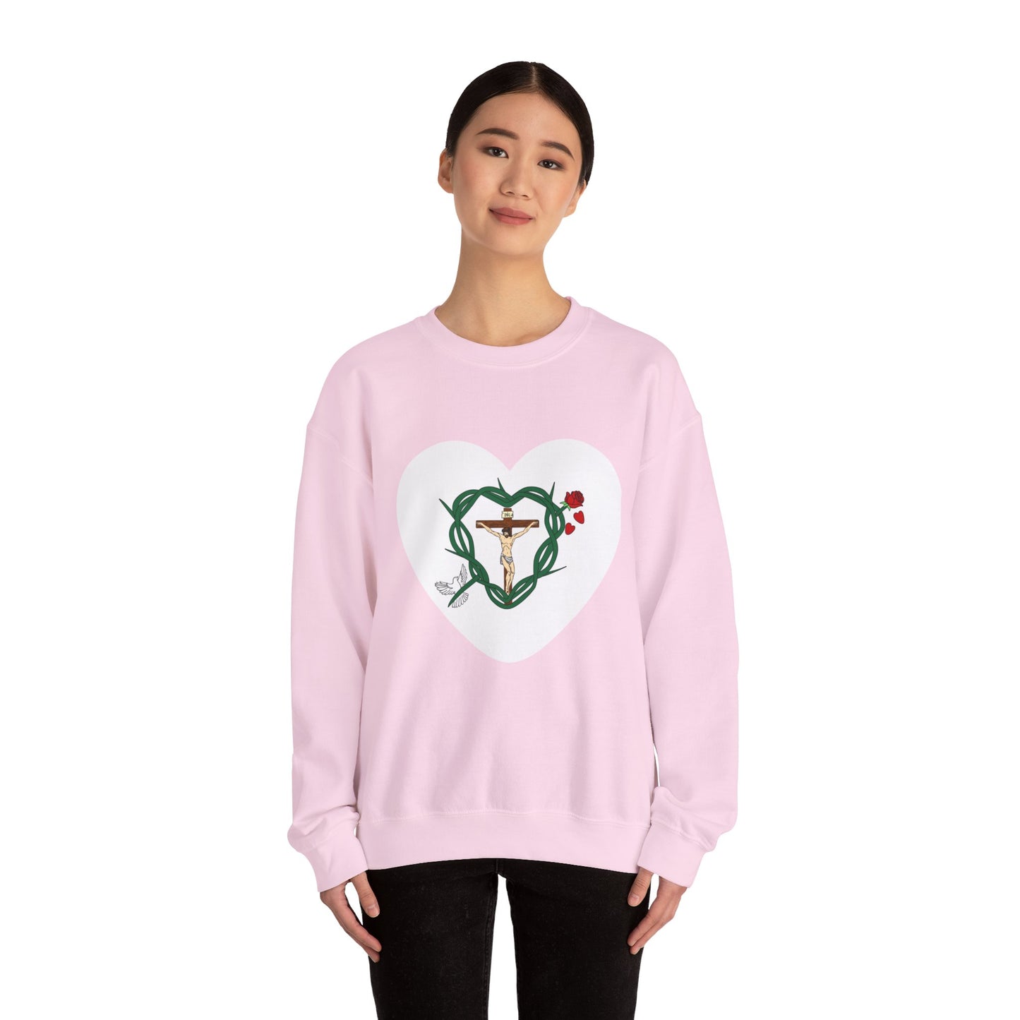 Our Shield, Adult Heart Unisex Heavy Blend™ Crewneck Sweatshirt