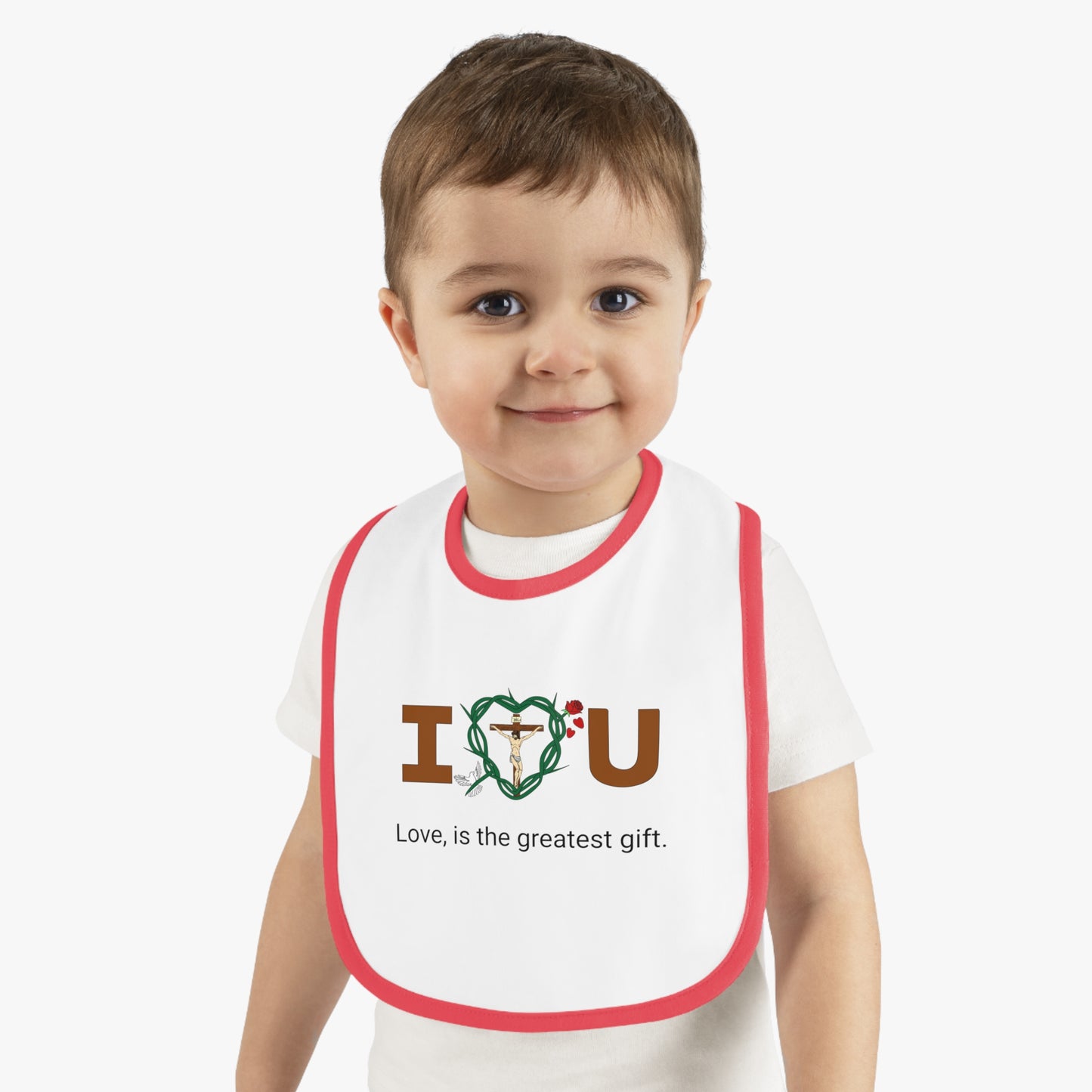 Message of Love, WT Baby Contrast Trim Jersey Bib