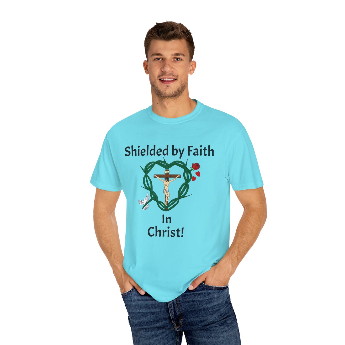 Shield & Message Adult Unisex Garment-Dyed T-shirt