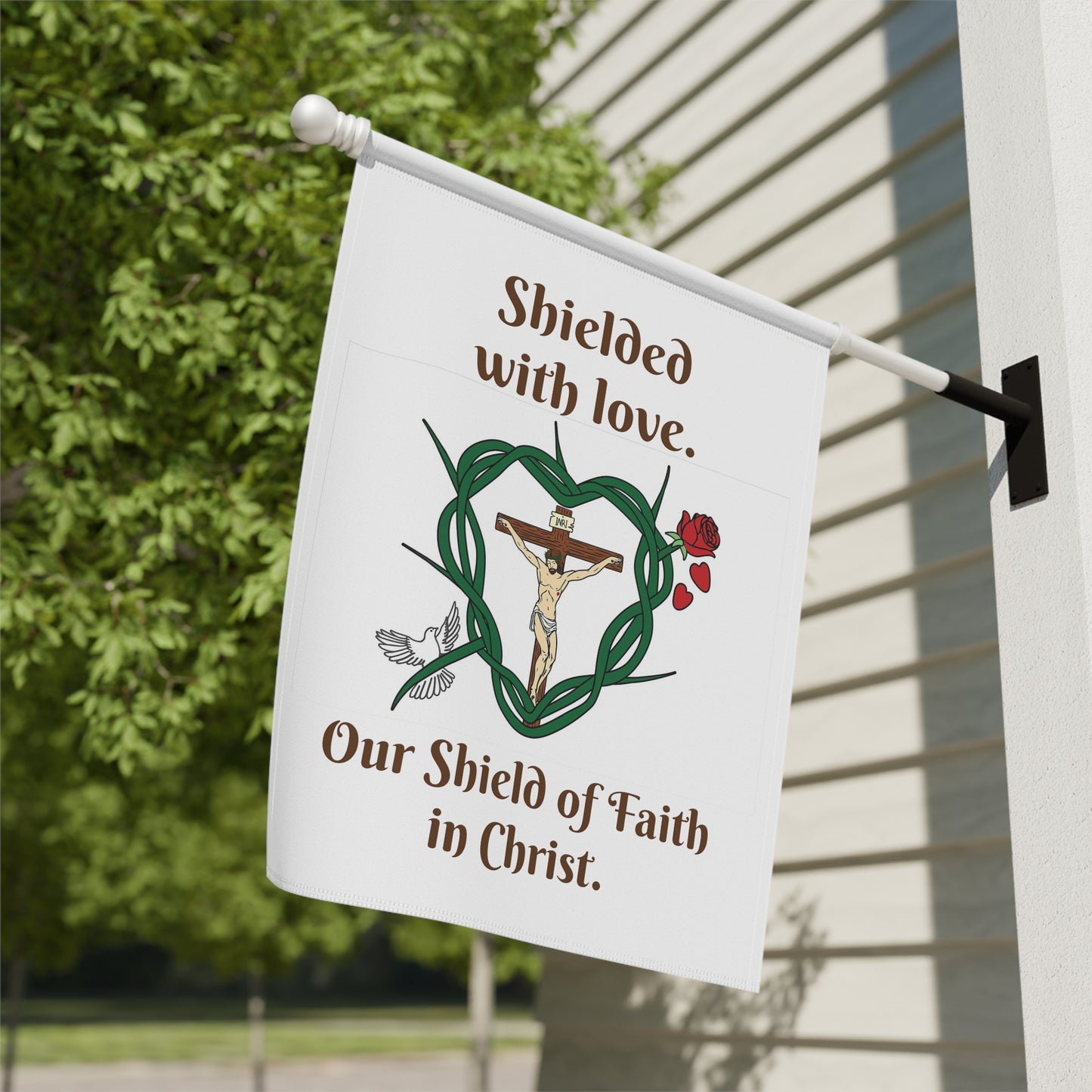 Shielded with love. Garden & House Banner