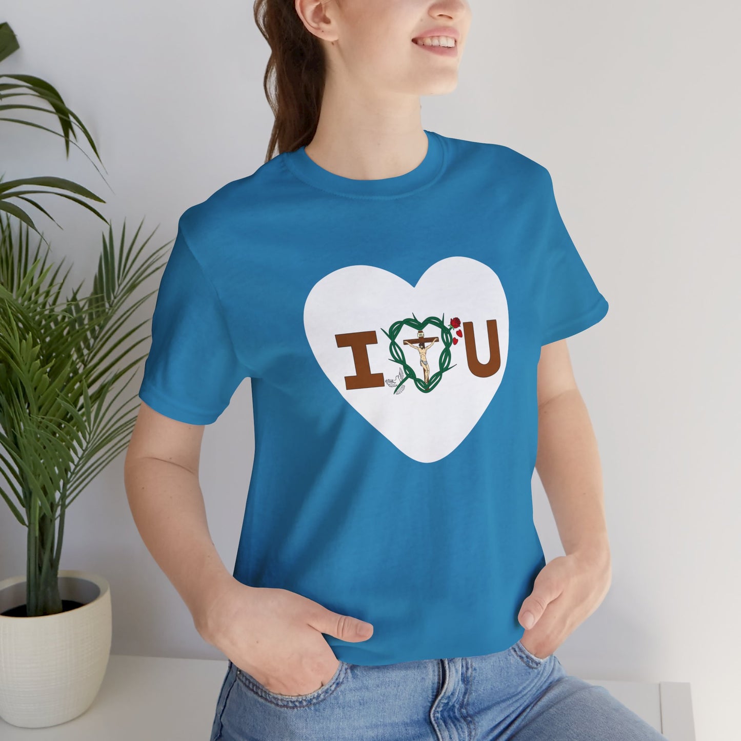 Message of Love, Adult Heart Unisex Jersey Short Sleeve Tee