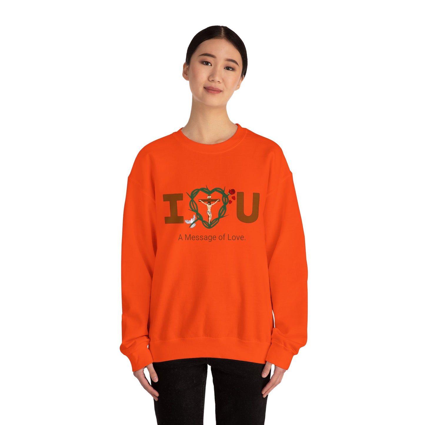 Message of Love, WBT Adult Unisex Heavy Blend™ Crewneck Sweatshirt