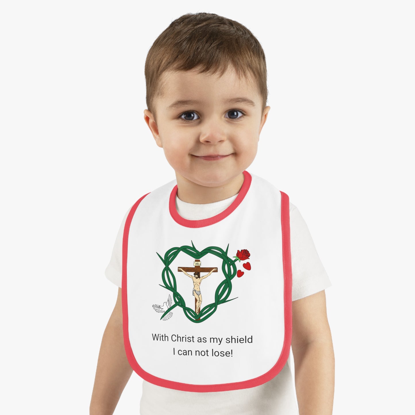 Our Shield, WT Baby Contrast Trim Jersey Bib