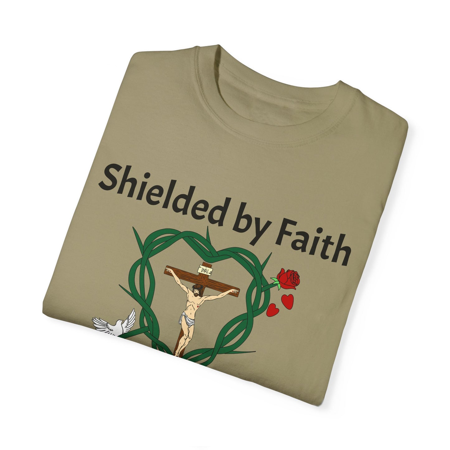 Shield & Message Adult Unisex Garment-Dyed T-shirt