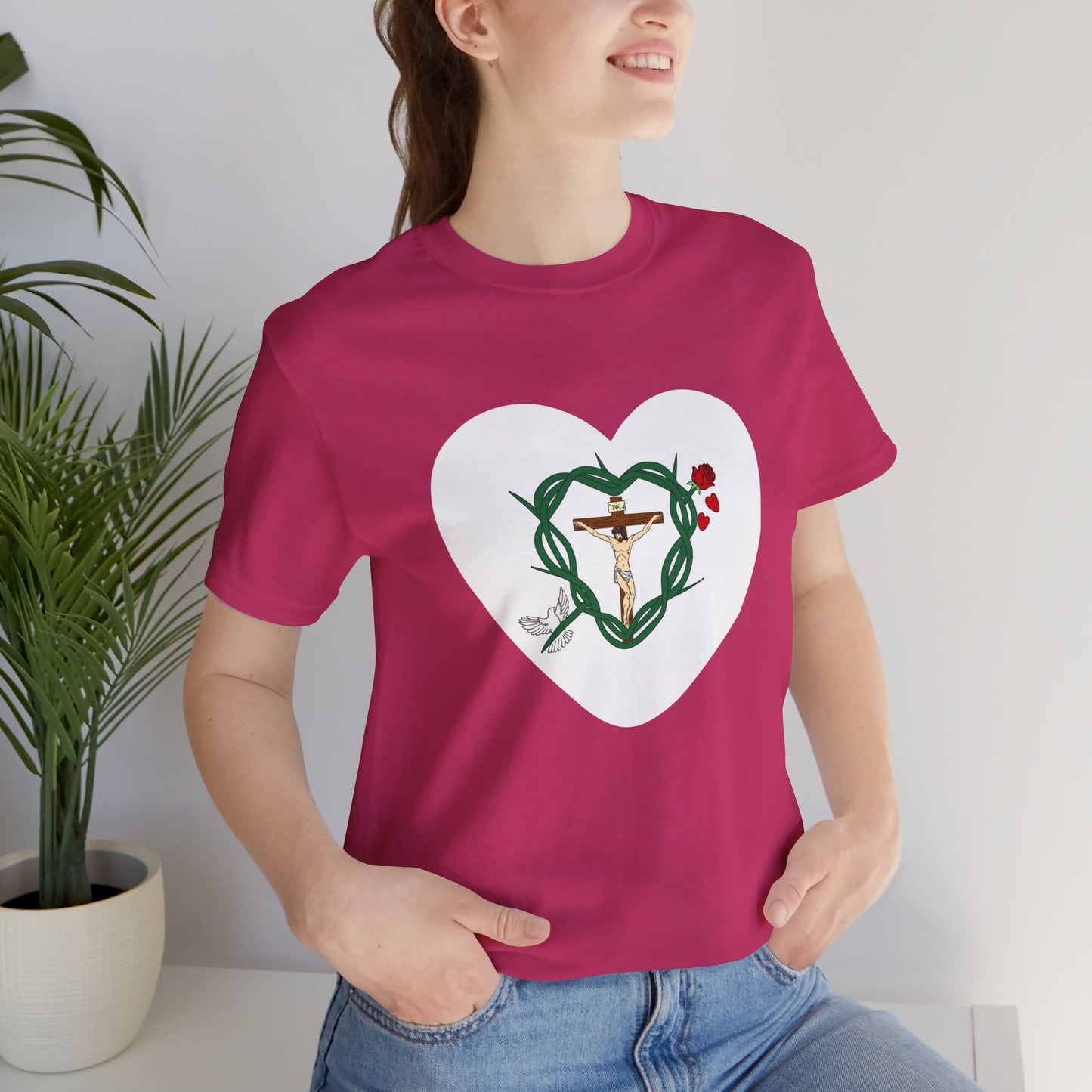 Our Shield, Adult Heart Unisex Jersey Short Sleeve Tee