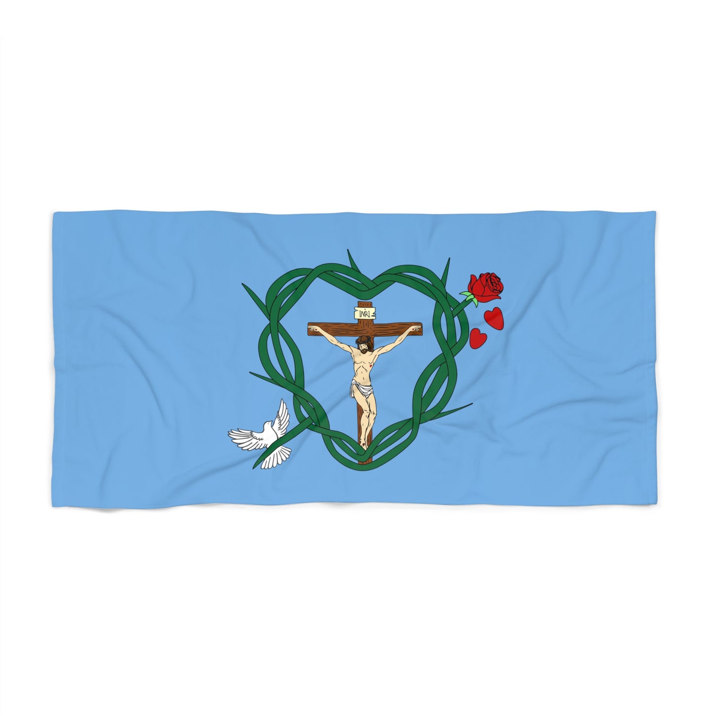 Our Shield, Light Blue Beach Towel