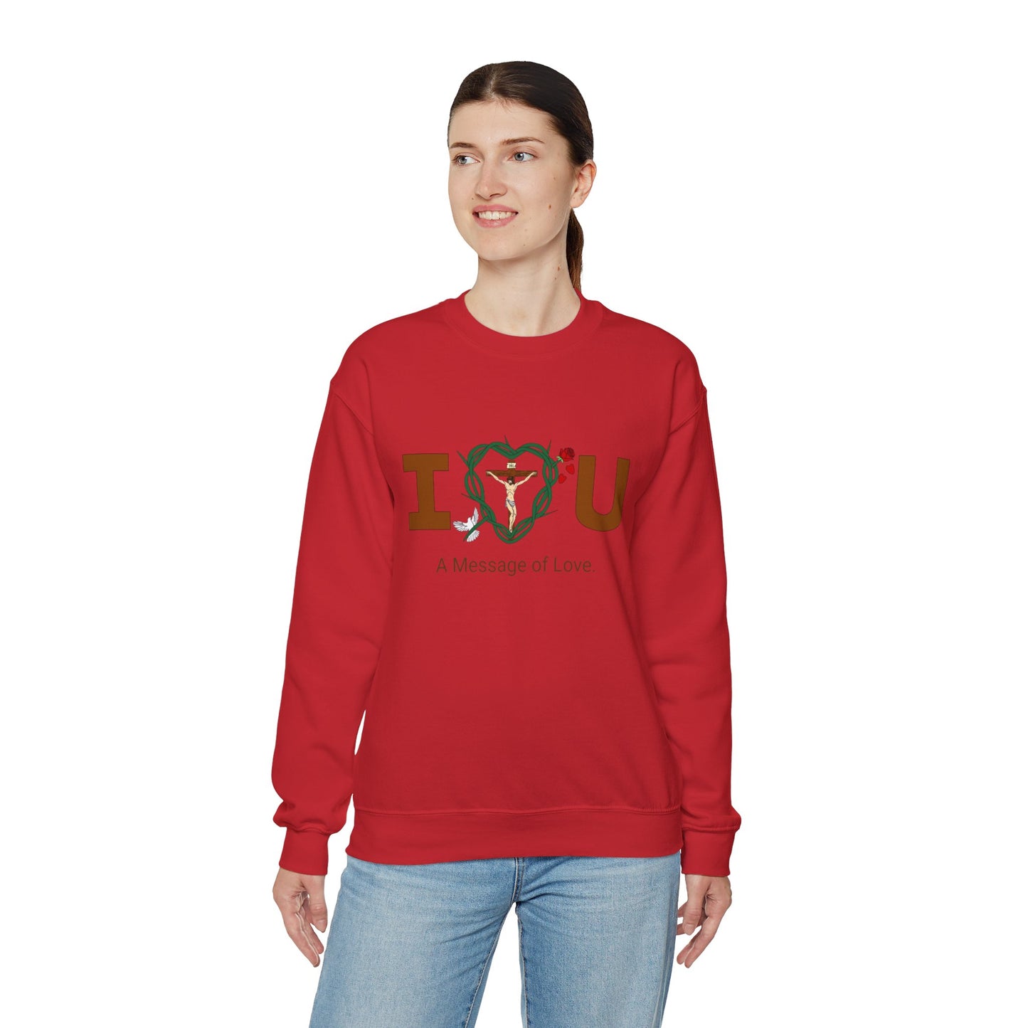 Message of Love, WBT Adult Unisex Heavy Blend™ Crewneck Sweatshirt