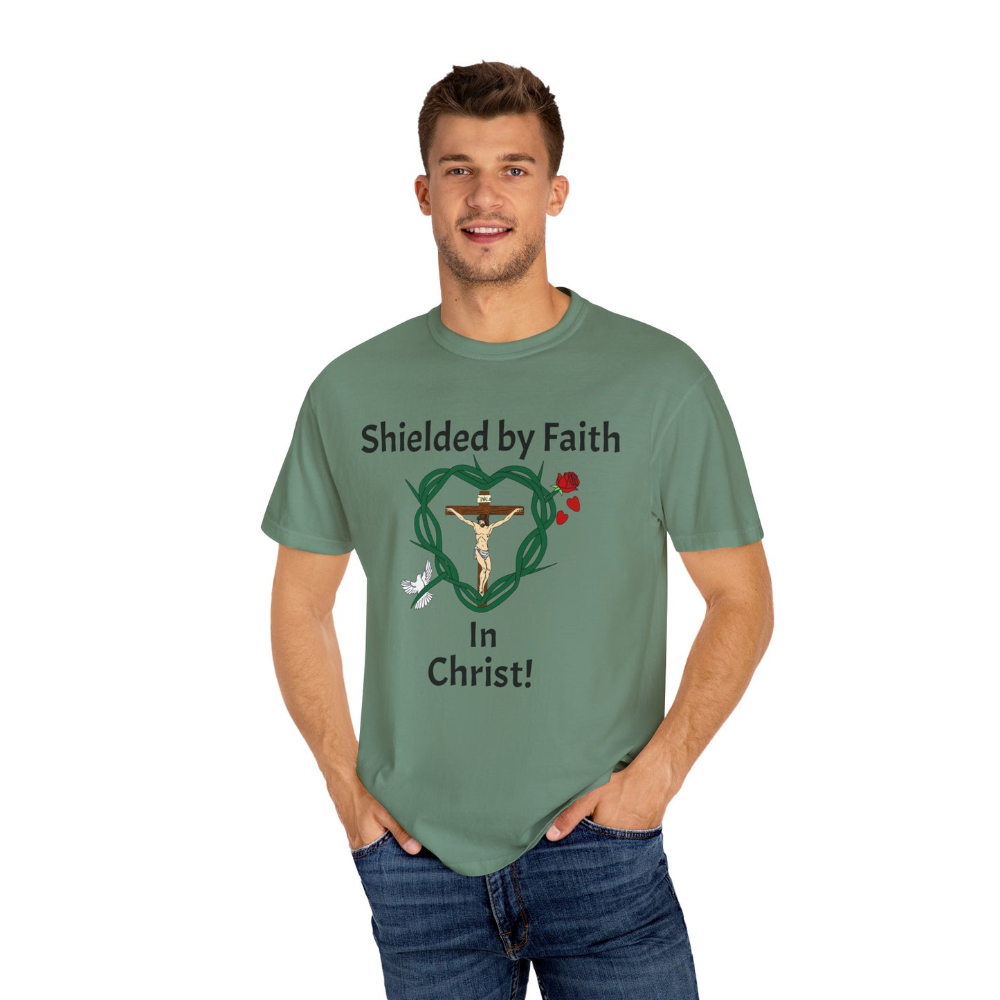 Shield & Message Adult Unisex Garment-Dyed T-shirt