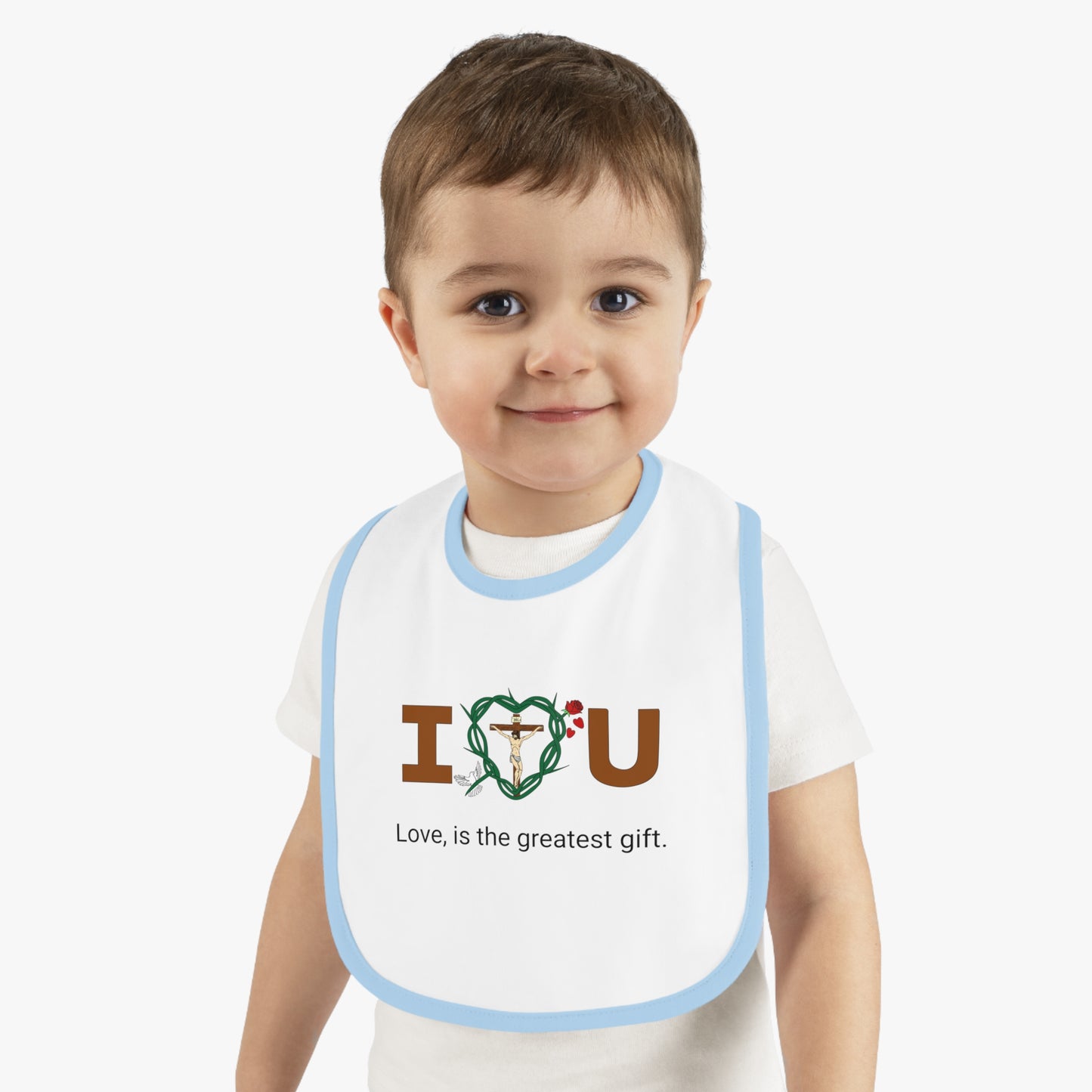 Message of Love, WT Baby Contrast Trim Jersey Bib